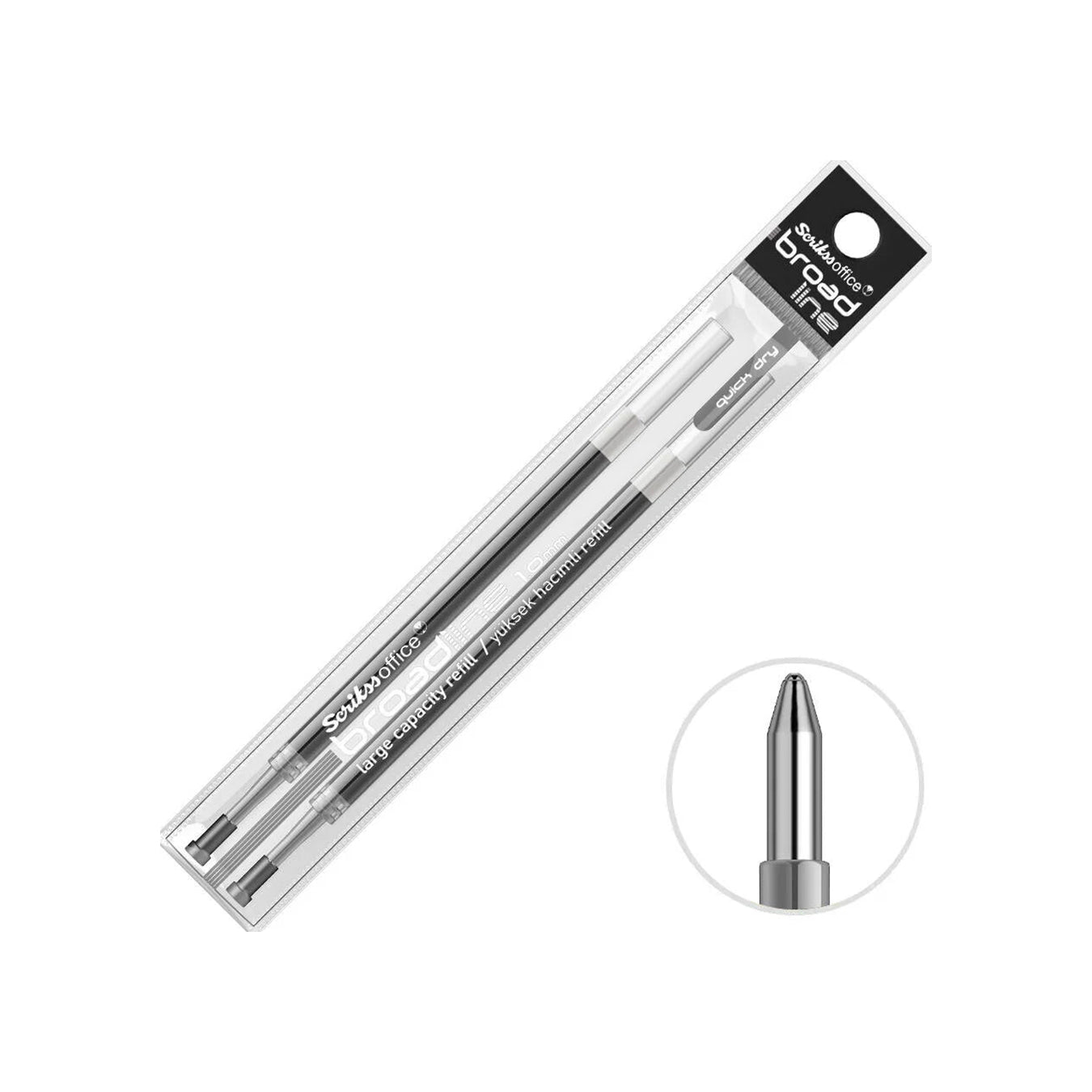 Scrikss Broadline 1.0 mm Black Refill – Pack of 10