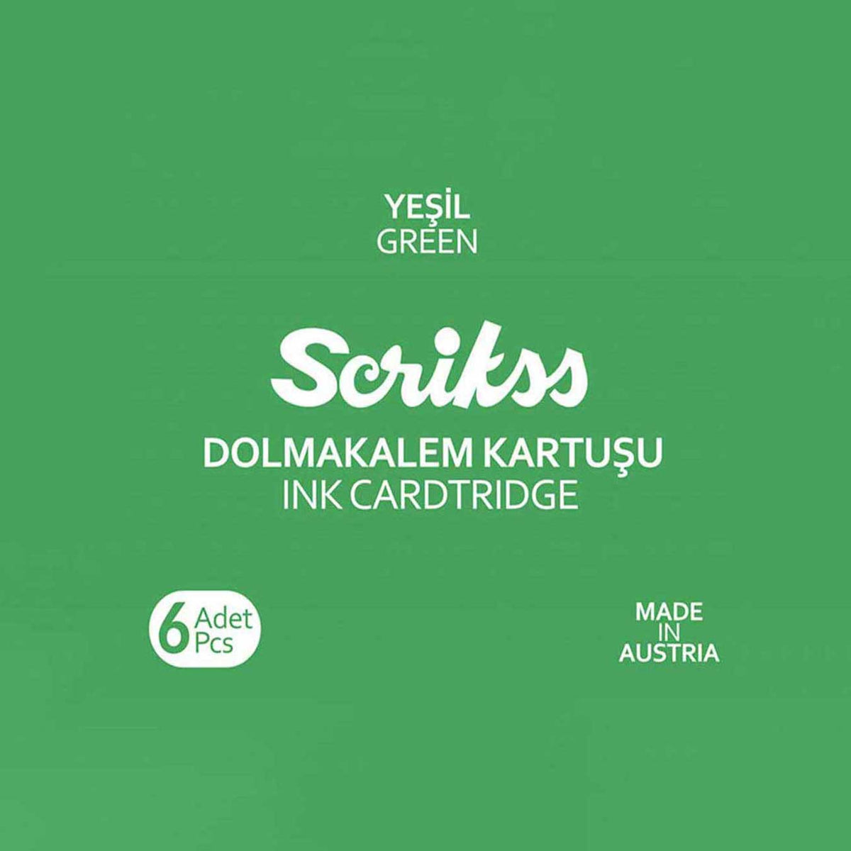 Scrikss | Cartridge Box | 6 Pcs | Fountain Pen | Green