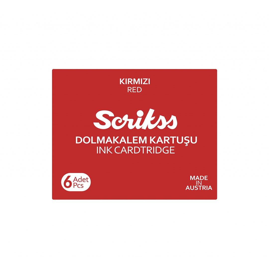 Scrikss | Cartridge Box | 6 Pcs | Fountain Pen | Red - penpencilink