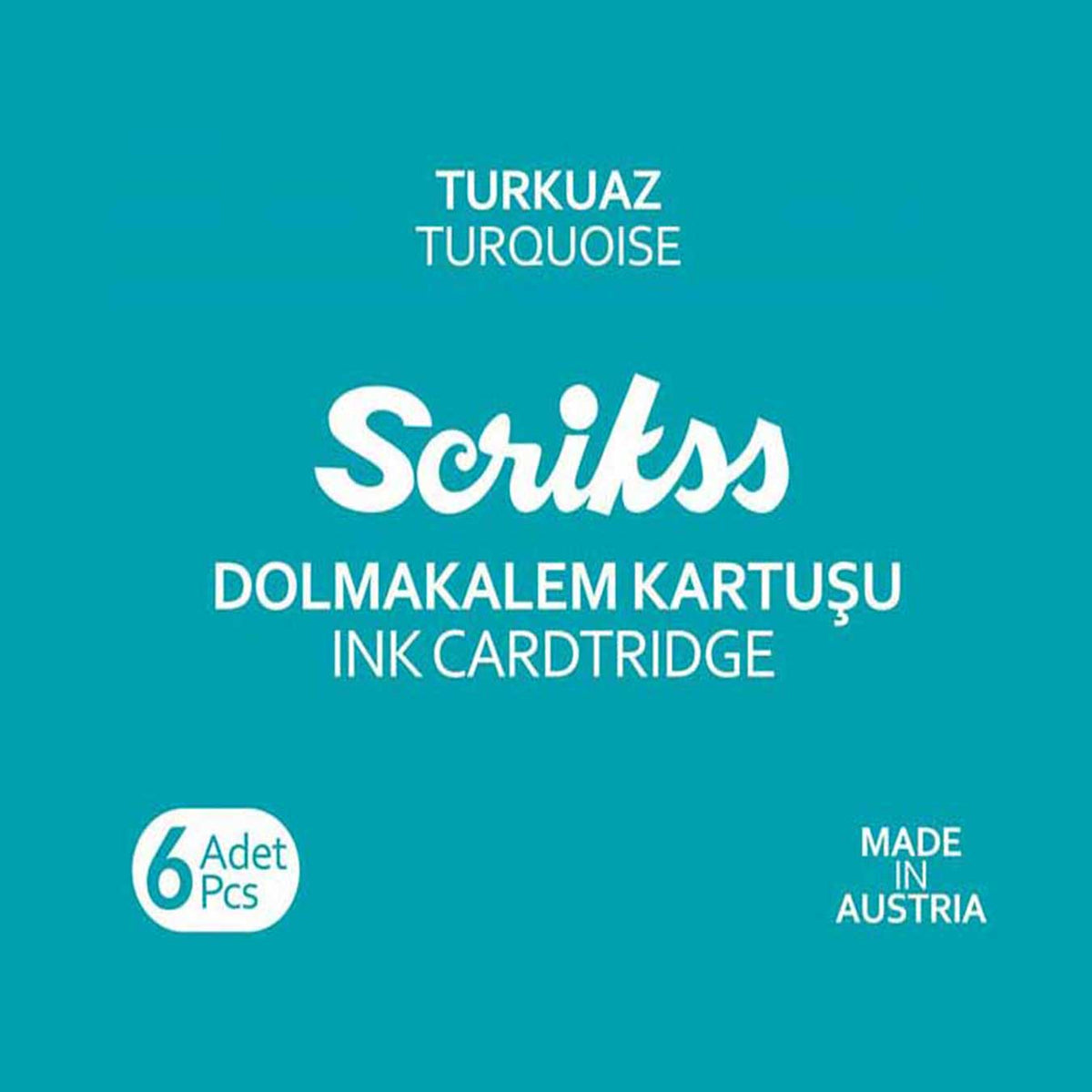 Scrikss | Cartridge Box | 6 Pcs | Fountain Pen | Turquoise