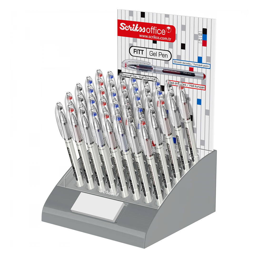Scrikss | Fitt Gel Pen | Rollerball Pen 0.7 | Box Of 12 | Red