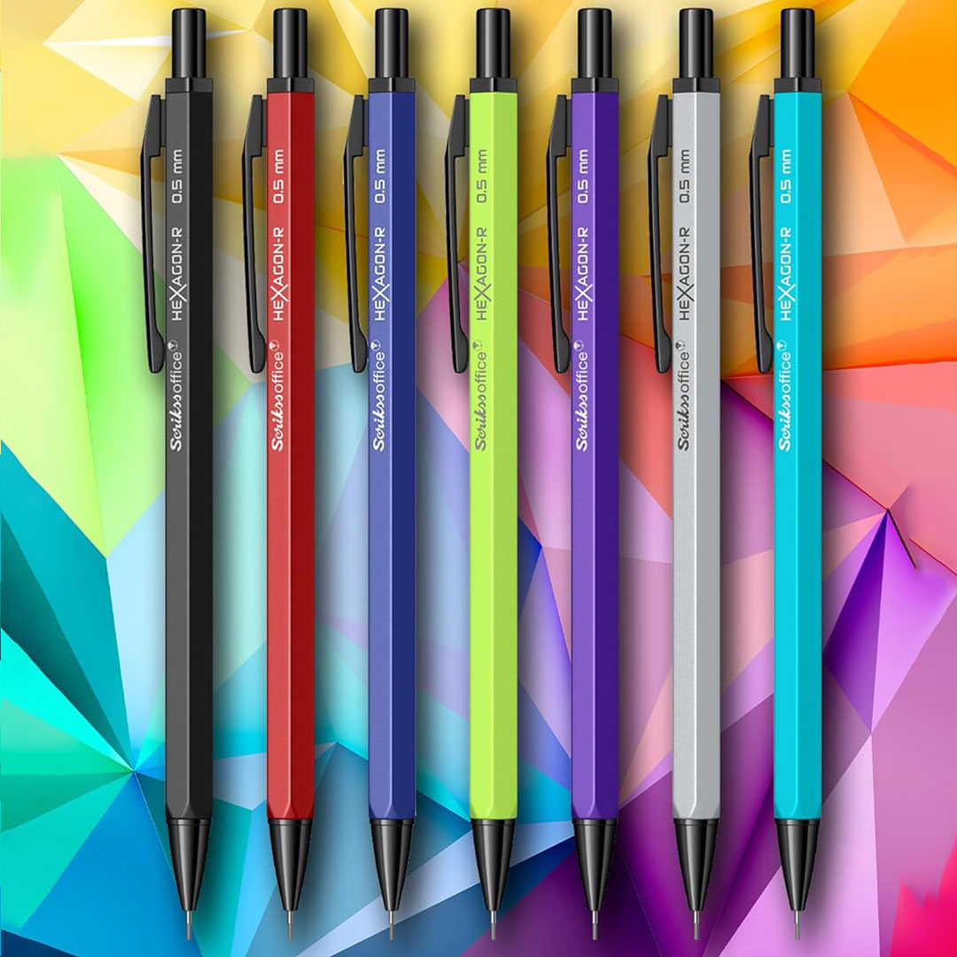 Scrikss | Hexagon-R | Mechanical Pencil | 0.5mm | Neon Pink