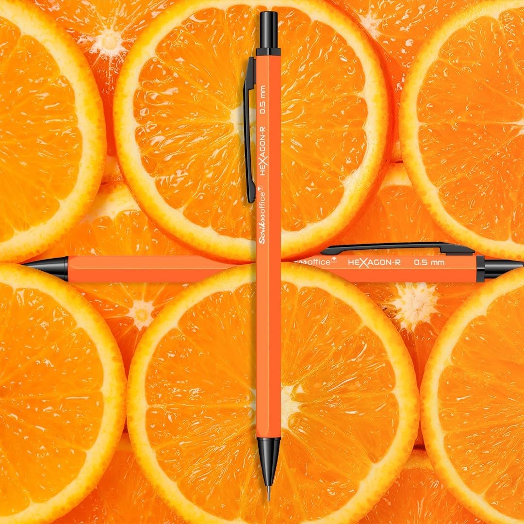 Scrikss | Hexagon-R | Mechanical Pencil | 0.5mm | Orange