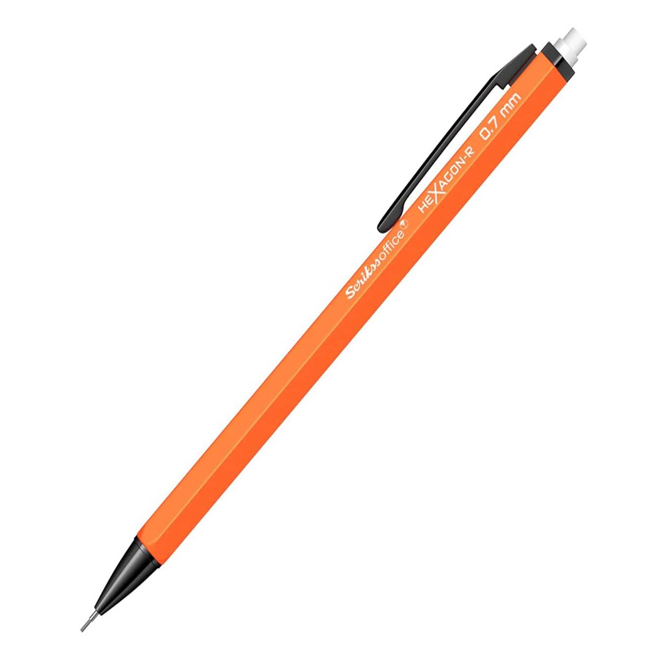 Scrikss Hexagon-R 0.7mm Mechanical Pencil in Orange on a white background
