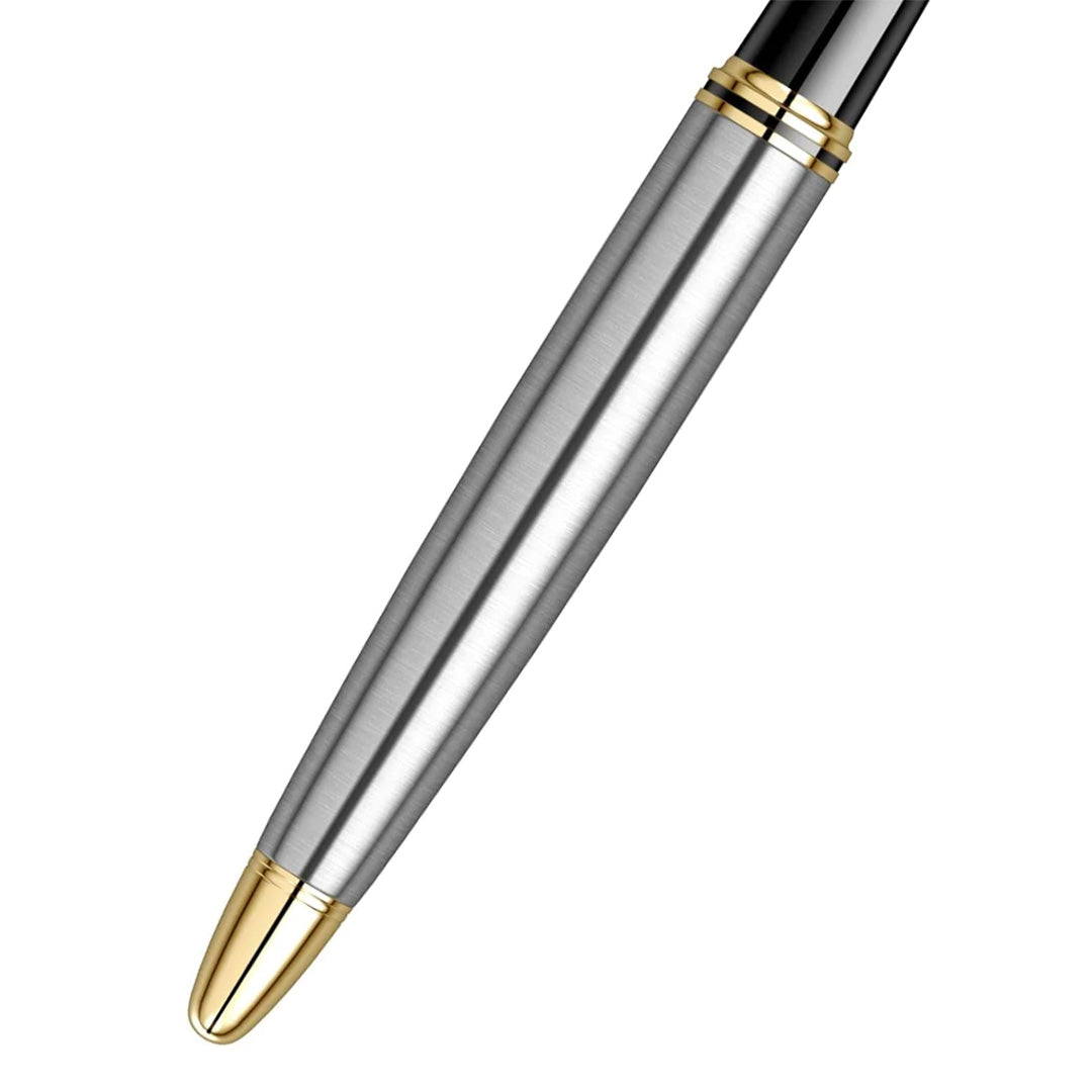 Scrikss Knight 88 Medium Nib Fountain Pen - Stainless Steel GT