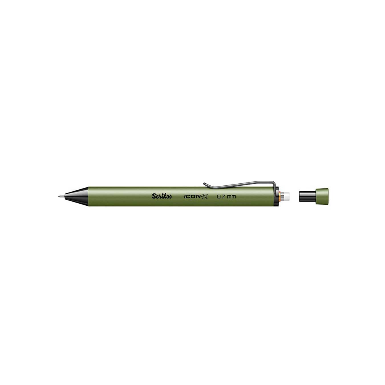 Scrikss Icon-X 0.7mm Mechanical Pencil in Green on a white background