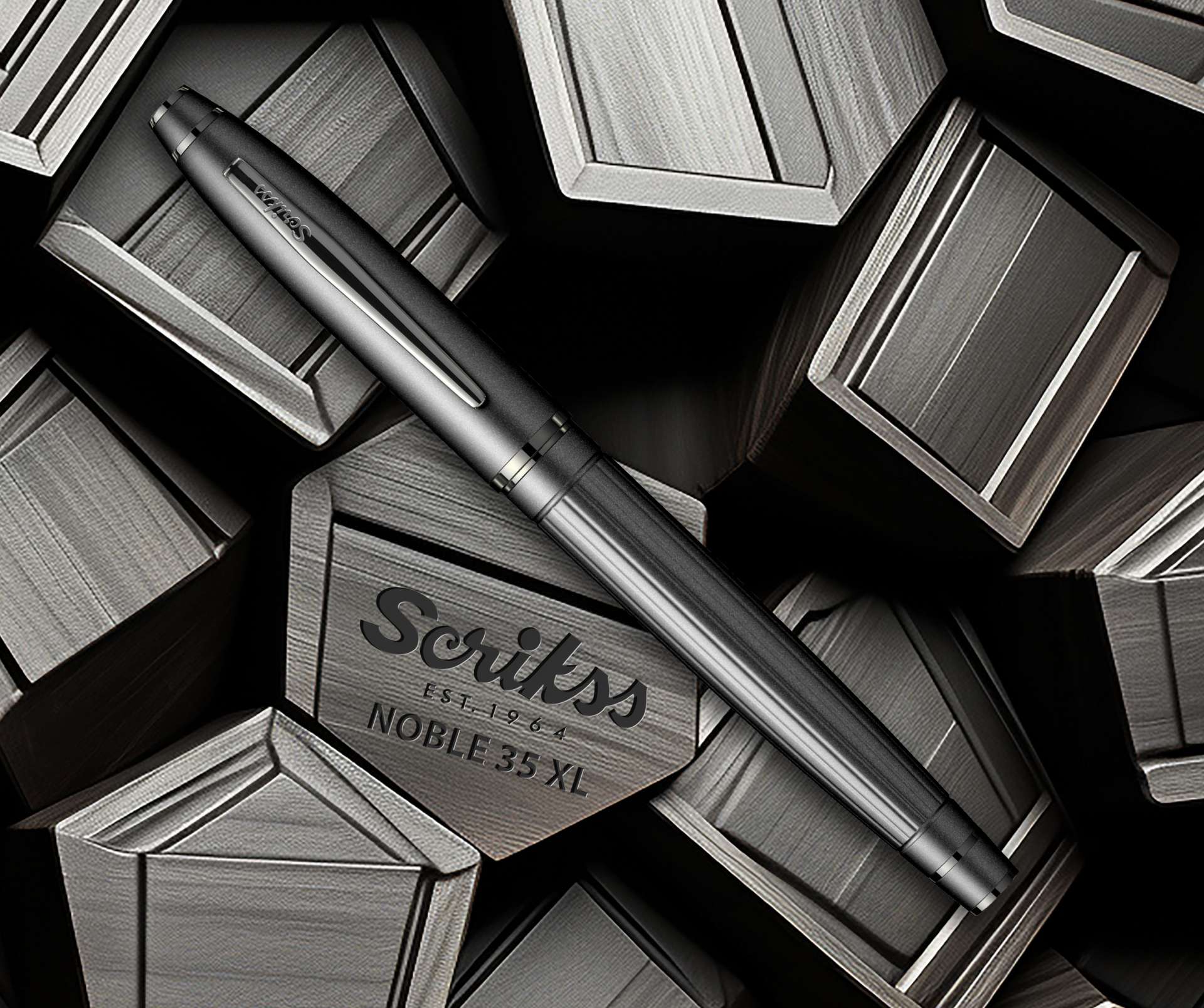 Scrikss | Noble | Fountain Pen | 350 | Matt Black | Medium Nib