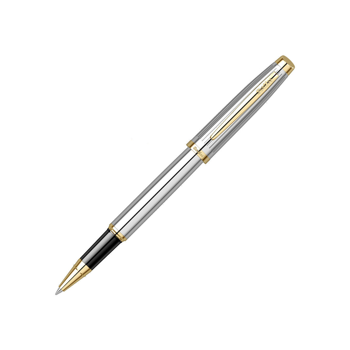 Scrikss Oscar 39 Rollerball Pen - Chrome GT on white background