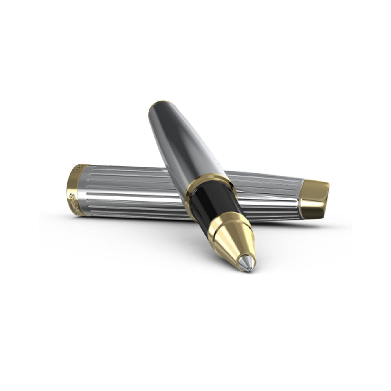 Scrikss Oscar 39 Rollerball Pen with gold accents on a white background