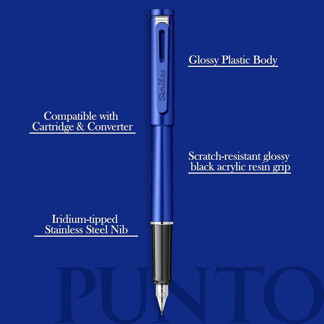 Scrikss Punto Series Medium Nib Fountain Pen - Blue