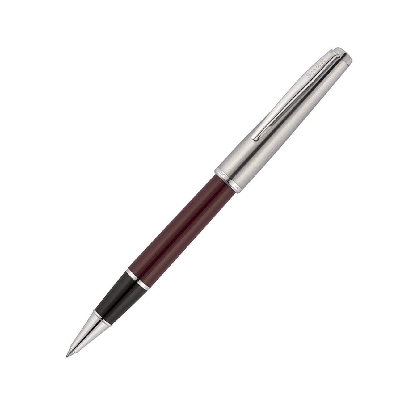 Scrikss Metropolis Rollerball Pen in Burgundy Barrel