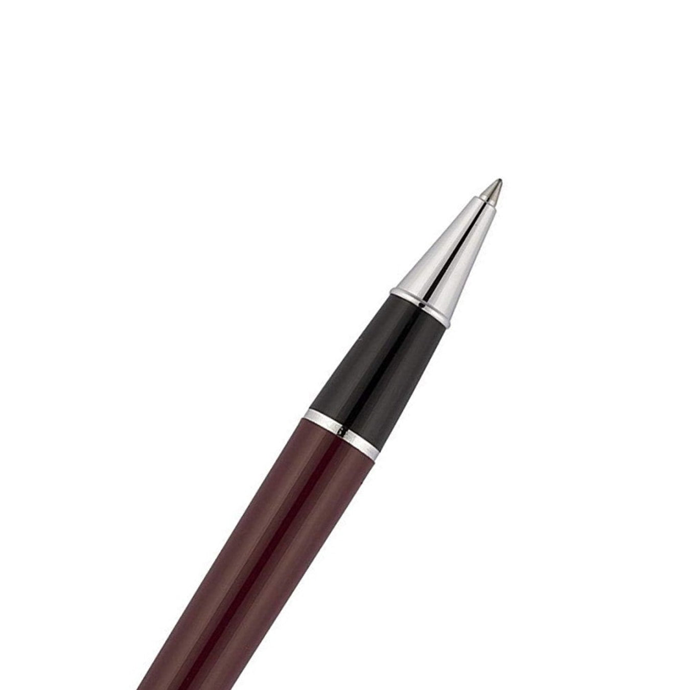 Scrikss Metropolis Rollerball Pen in Burgundy Barrel on a white background