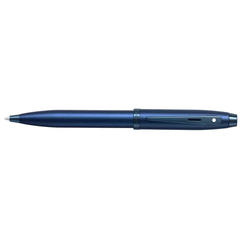 Sheaffer 100 9371 Satin Blue With PVD Blue Trim Ballpoint Pen