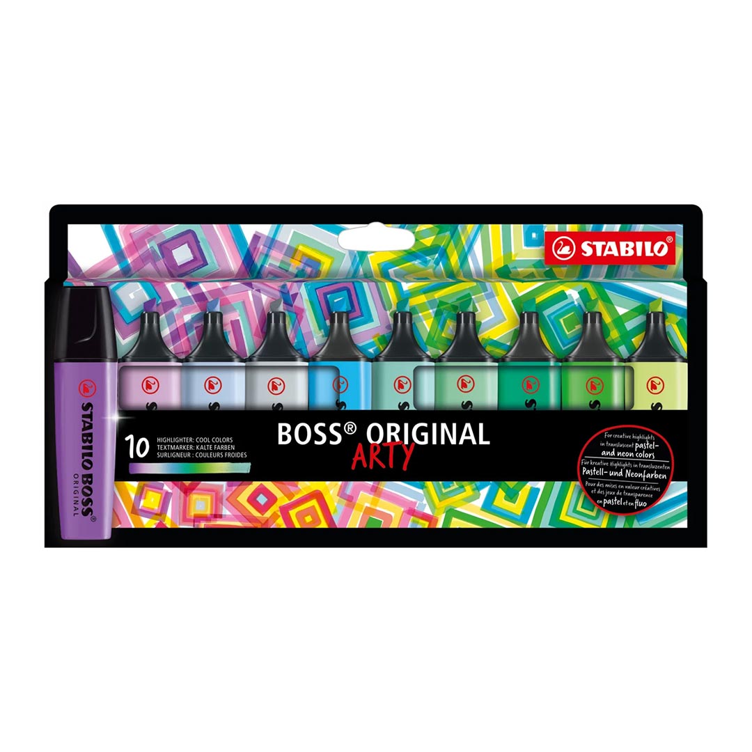 Stabilo | Arty | Pack With 10 Cool Colors Highlighter Pens