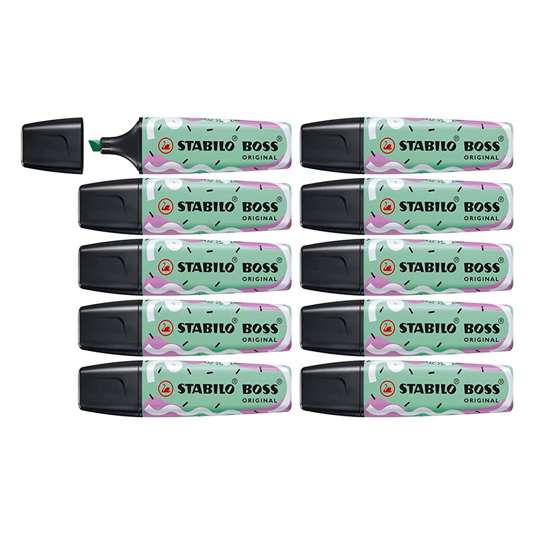 Stabilo | Boss Original Highlighter Pen| Mint Green | Pack Of 10 Pcs