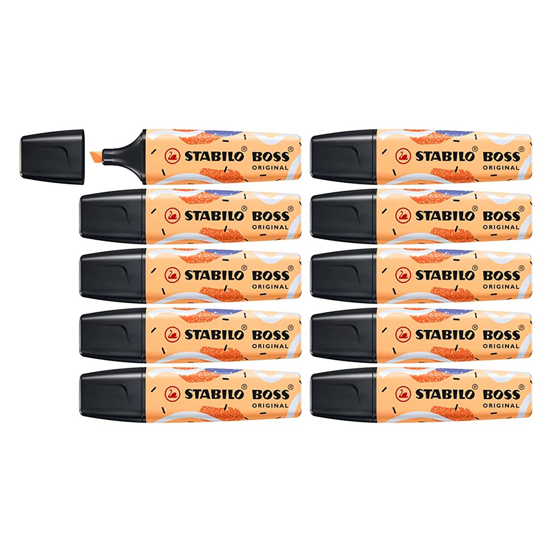 Stabilo | Boss Original Highlighter Pen| Pale Orange | Pack Of 10 Pcs
