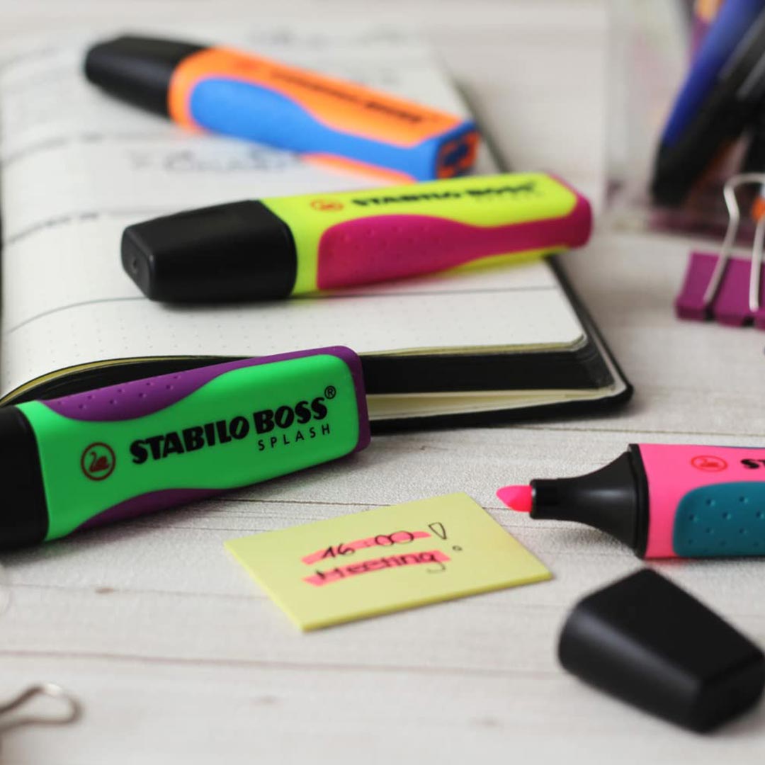 Stabilo | Boss Splash | Highlighter | Wallet of 4 | Assorted Colours