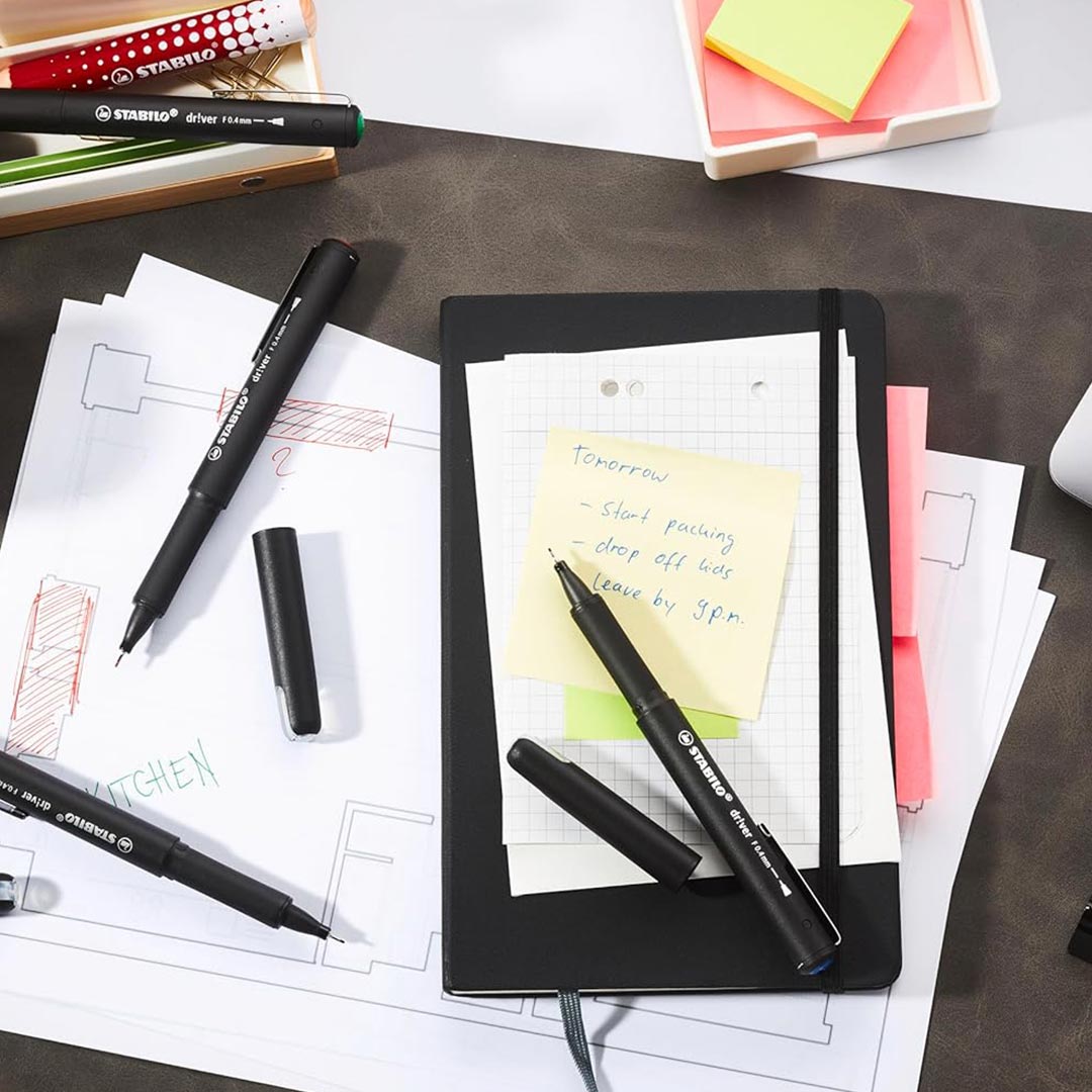 Stabilo | dr!ver Series | Premium Fineliner | 0.4mm | Fine | Pack of 1 | Black