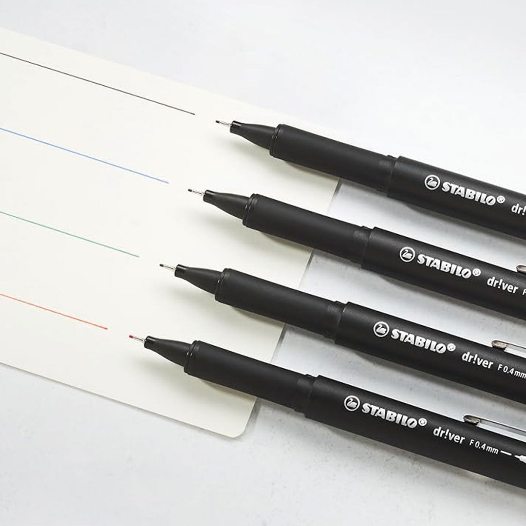 Stabilo | dr!ver Series | Premium Fineliner | Pack of 5 | Black
