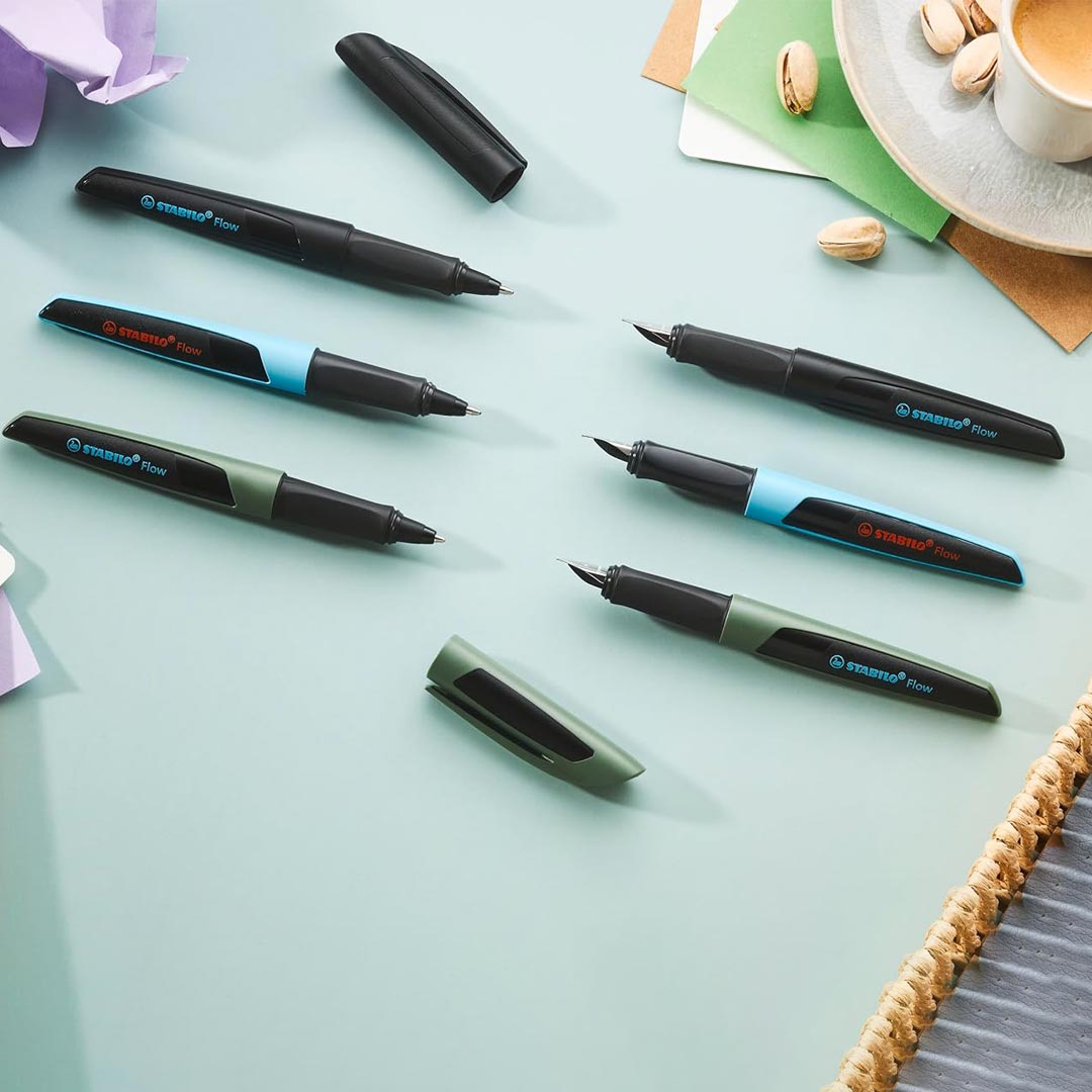 Stabilo | Flow | Ballpoint Pen | Forest | Pack of 1 | Including Blue Refill | 0.5mm