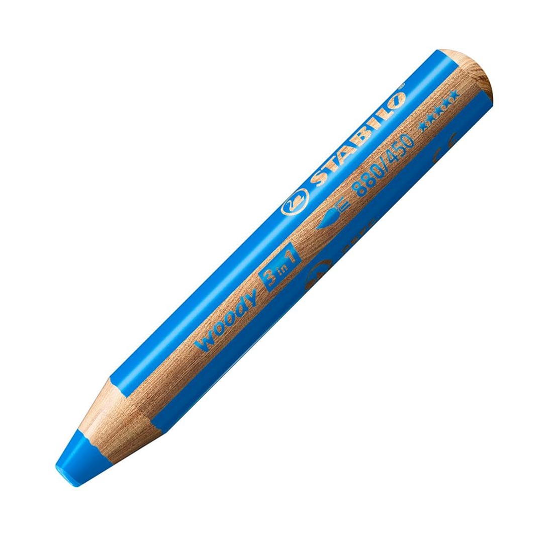 Stabilo | Multi-Talented Pencil | Woody 3 In 1 Duo | Cyan Blue | 1 Piece