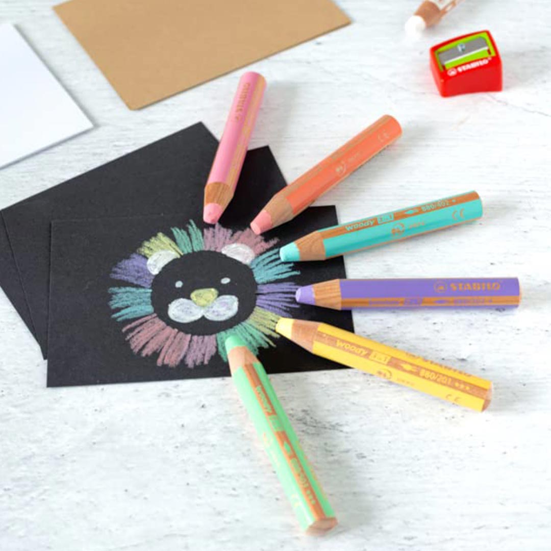 Stabilo | Multi-Talented Pencil | Woody 3 In 1 Duo | Pastel Red | 1 Piece