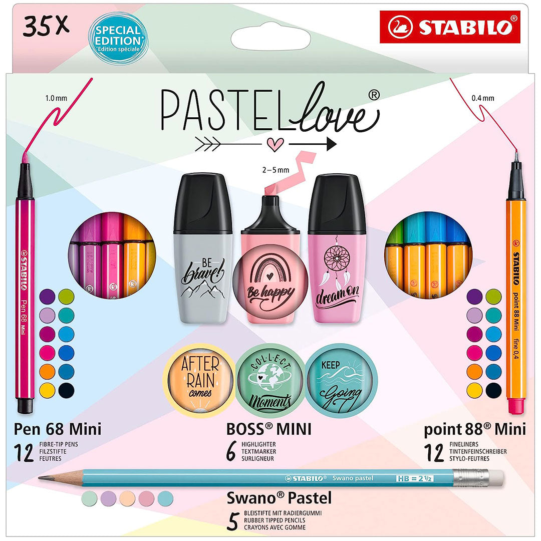Stabilo | Pastel Love Set | Pack Of 35Pcs | Highlighter Pen
