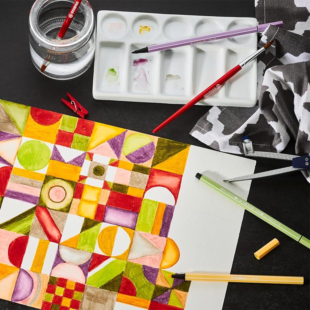 Stabilo | Pen 68 Arty | Premium Fibre-tip Pen | Pack Of 12 | Assorted Colours