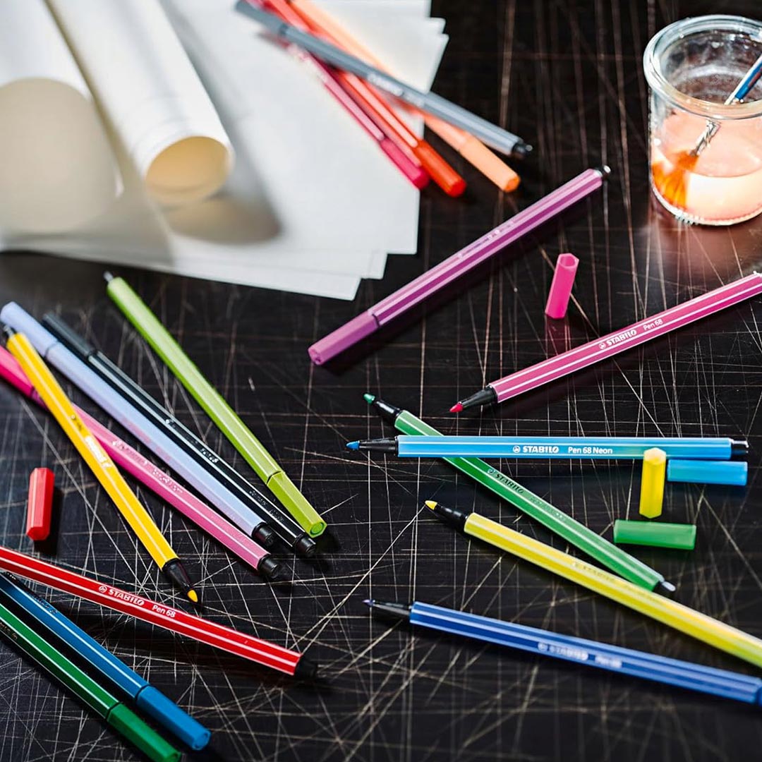 Stabilo | Pen 68 | Felt Tip | Wallet of 24 | Assorted Colours