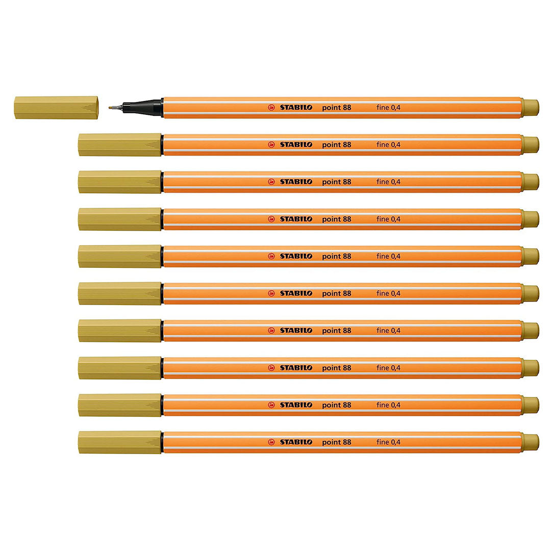 Stabilo | Point 88 | Fineliner | Khaki | Pack Of 10