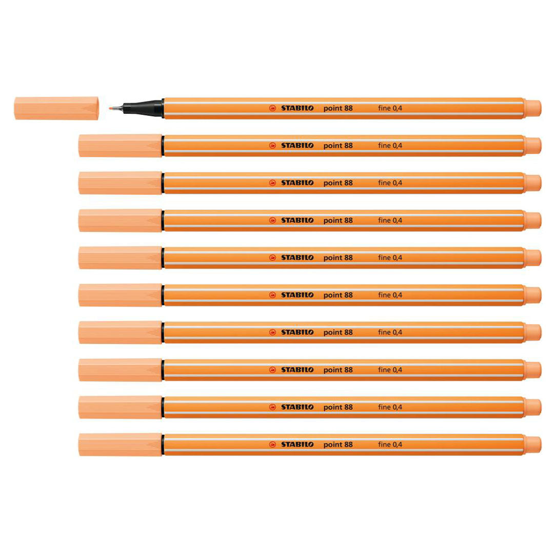 Stabilo | Point 88 | Fineliner | Light Orange | Pack Of 10