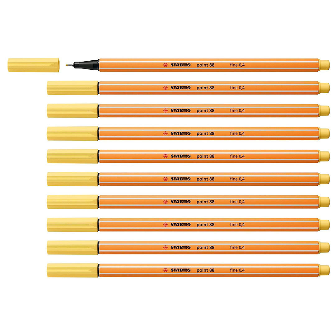 Stabilo | Point 88 | Fineliner | Light Yellow | Pack Of 10