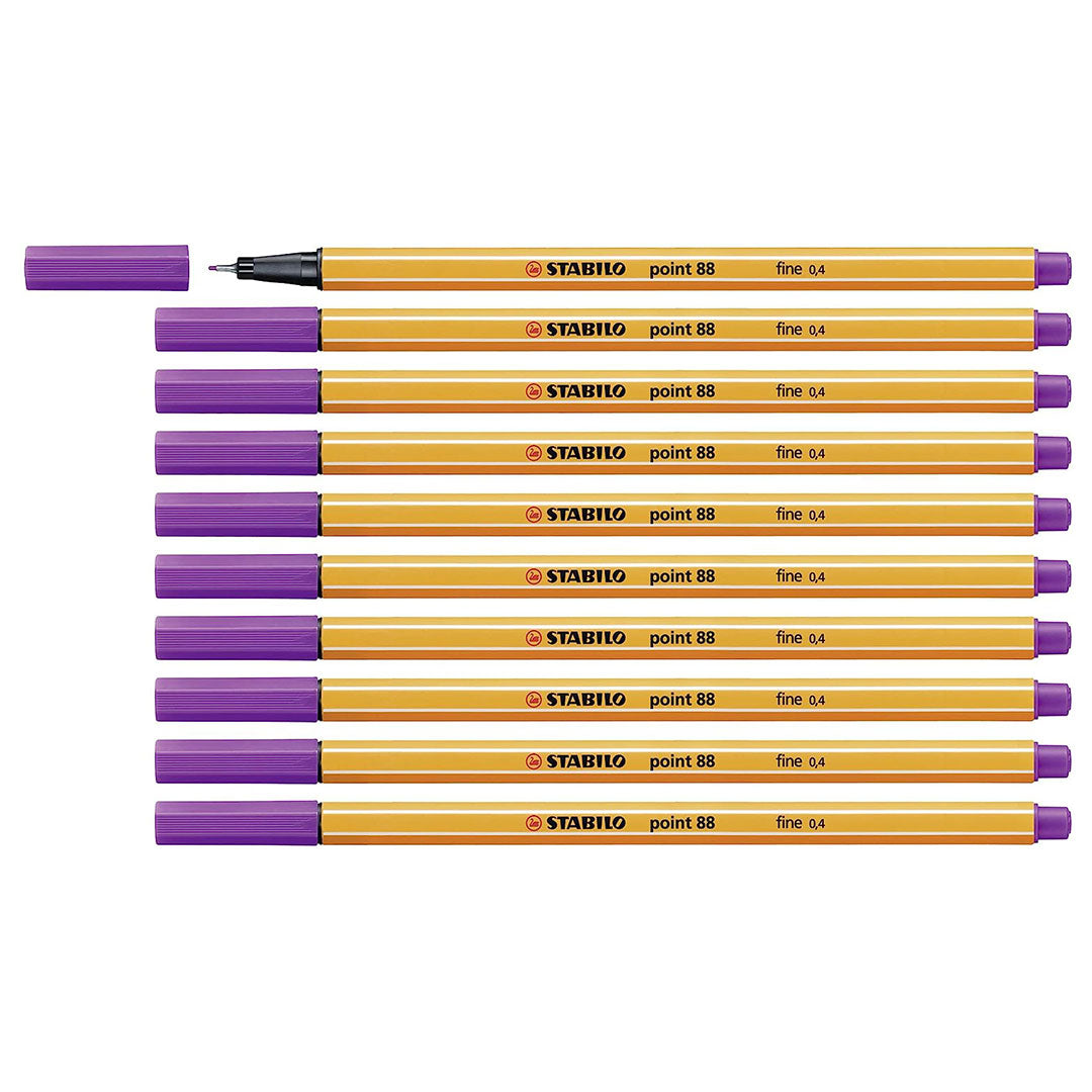 Stabilo | Point 88 | Fineliner | Purple | Pack Of 10