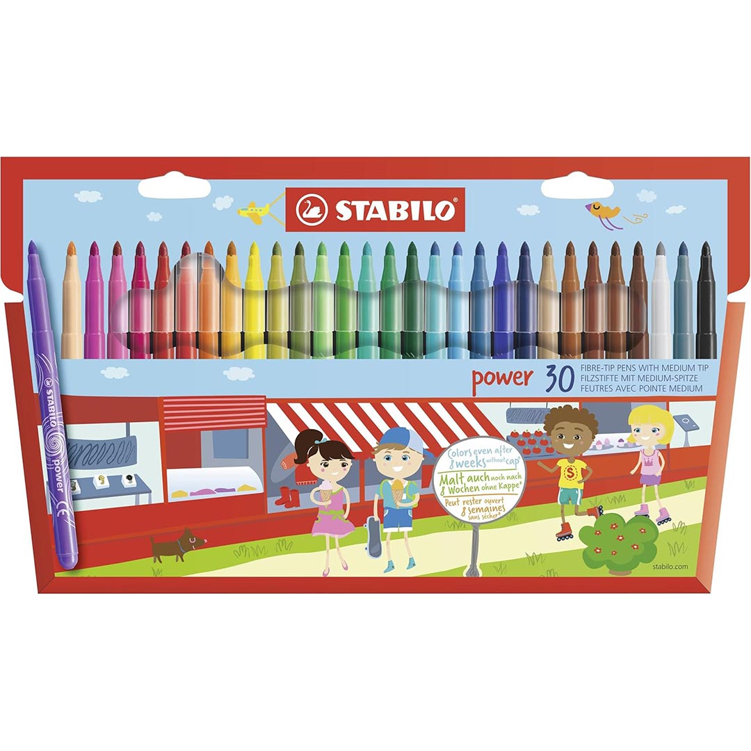 Stabilo | Power | Fibre-Tip | Pack of 30 | Multicolored