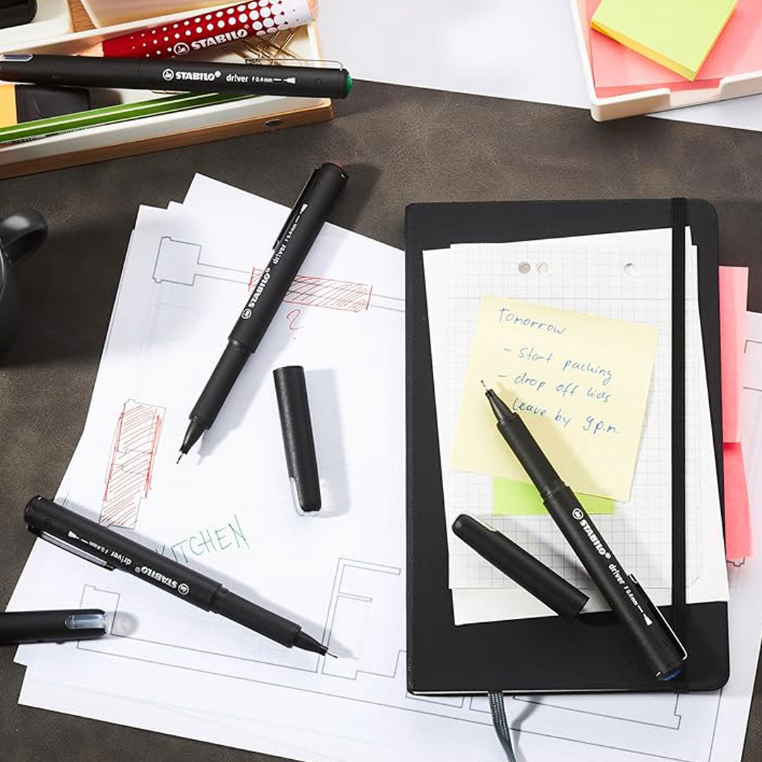 Stabilo | Premium Fineliner dr!ver | Fine | Pack Of 5 | Green