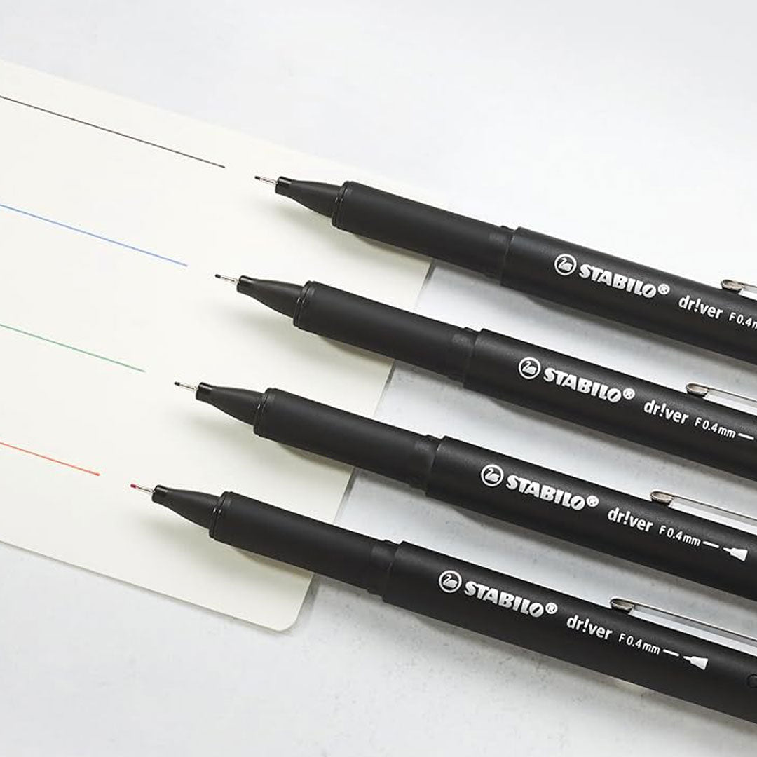 Stabilo | Premium Fineliner dr!ver | Fine | Pack Of 5 | Green