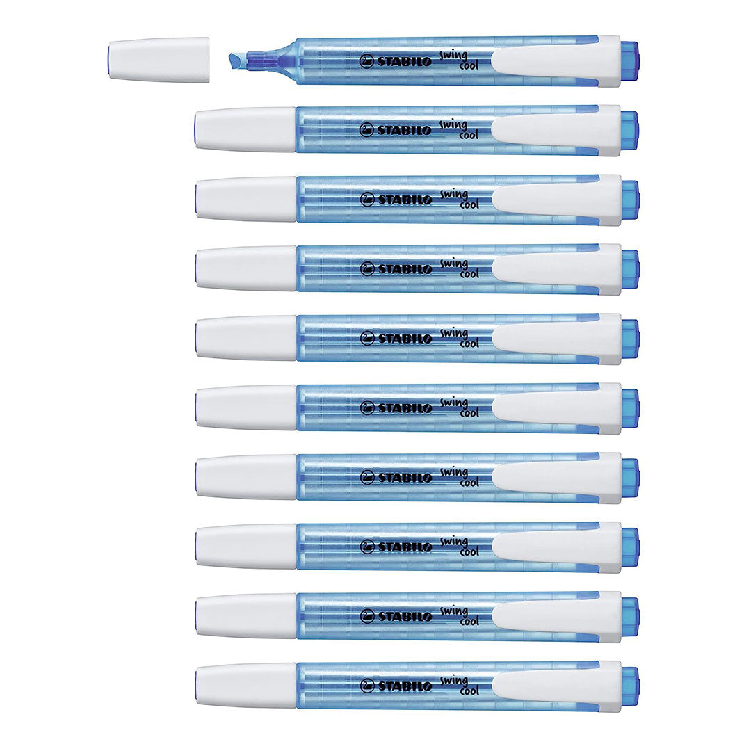 Stabilo | Swing Cool | Blue | Pack Of 10Pcs | Highlighter Pen