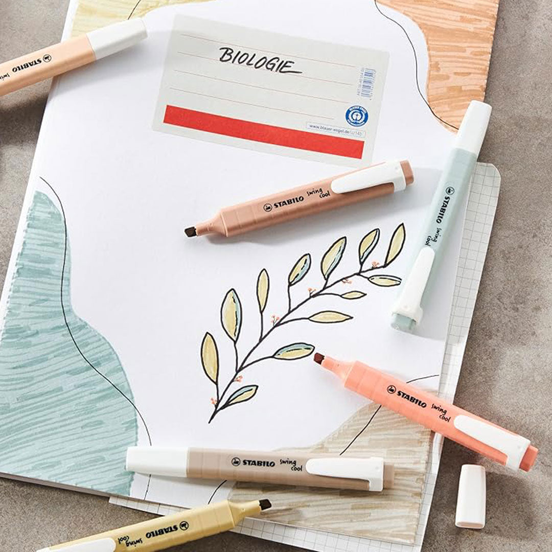 Stabilo | Swing Cool | Nature Colors | Mud Green | Pack Of 10 | Highlighter Pen