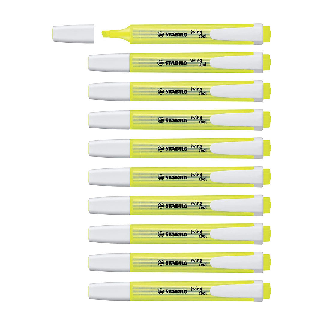 Stabilo | Swing Cool | Yellow | Pack Of 10Pcs | Highlighter Pen