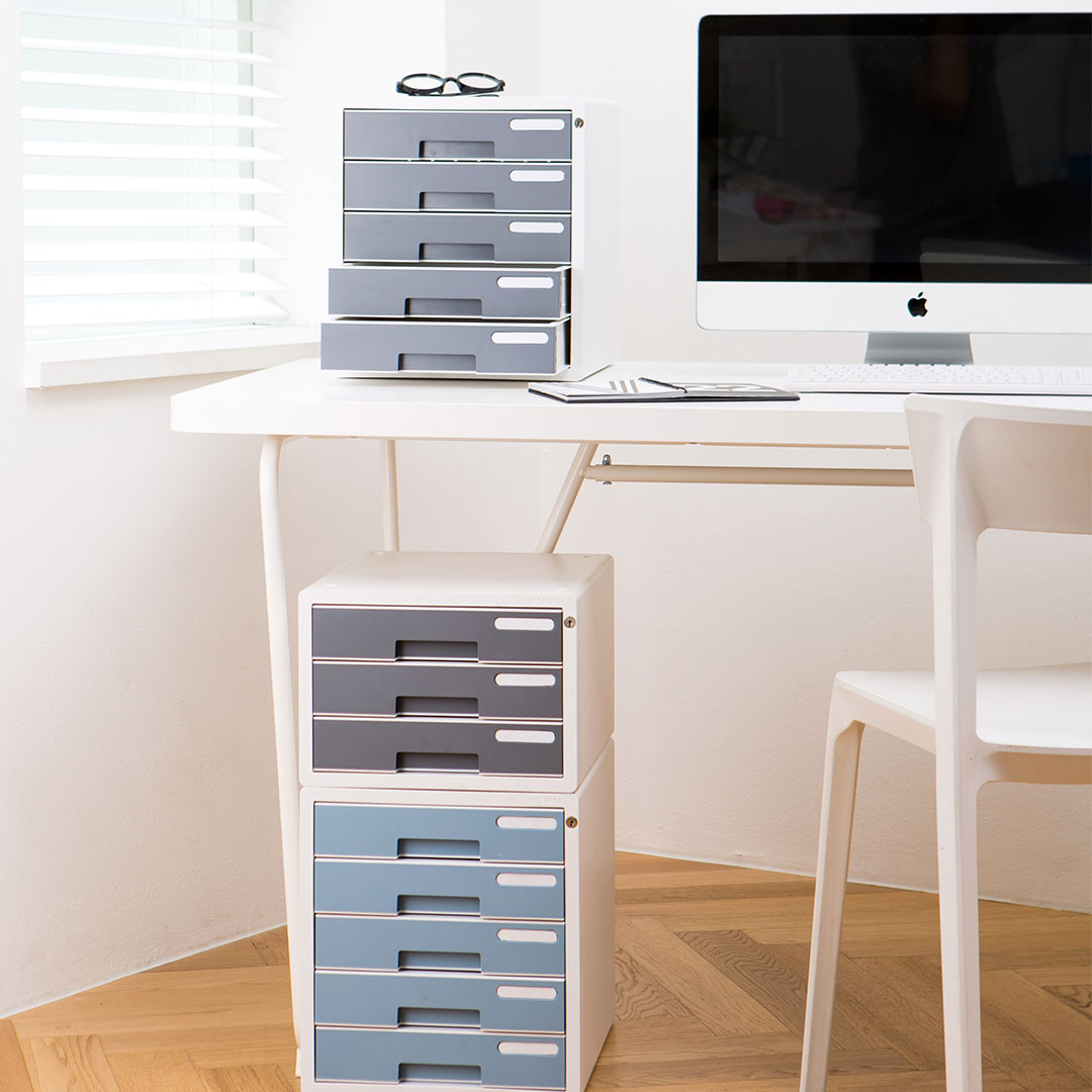 Sysmax | Lockable File Cabinet | 3 Drawers | Grey|Deluxe Color | For Office School  & Hospital