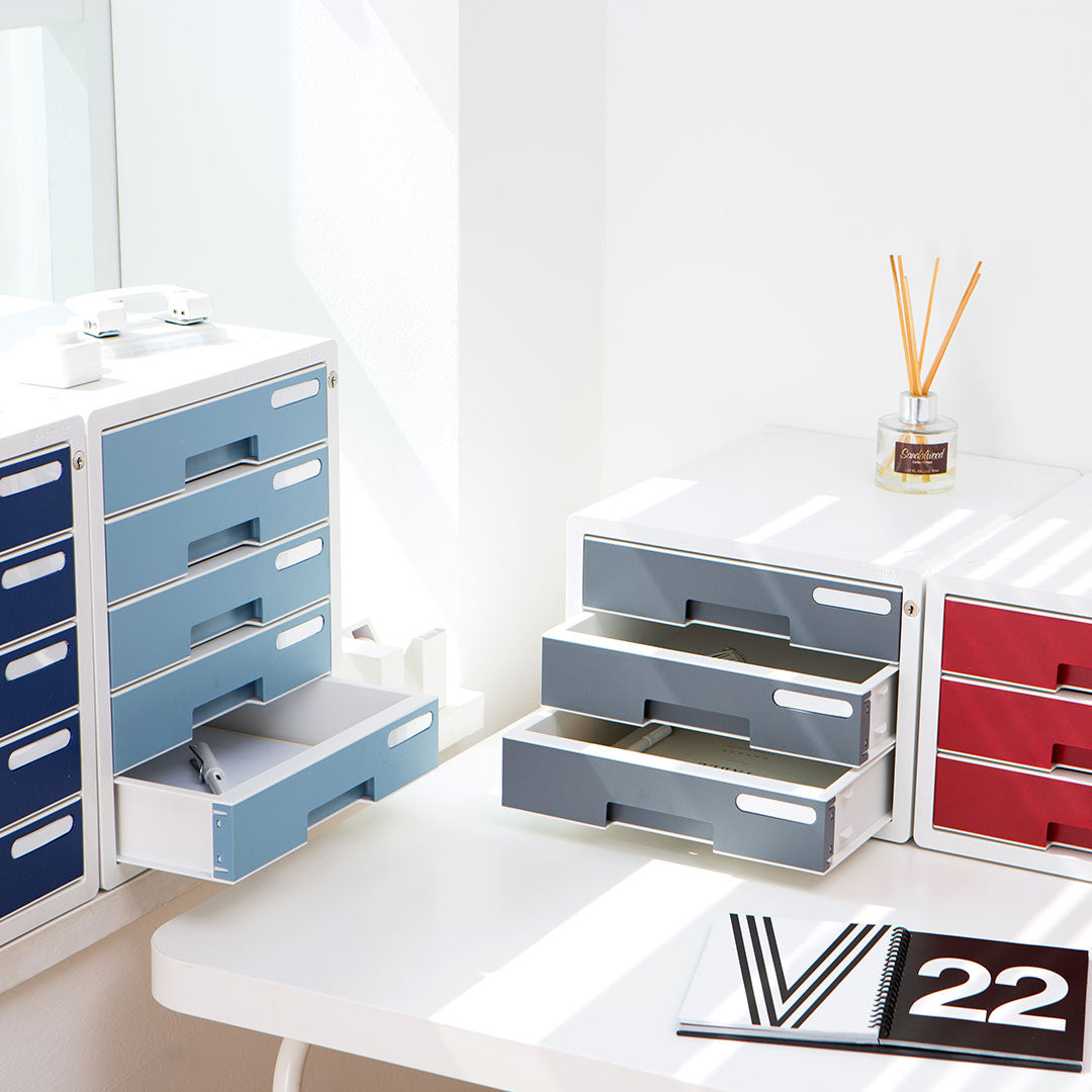 Sysmax | Lockable File Cabinet | 3 Drawers | Grey|Deluxe Color | For Office School  & Hospital