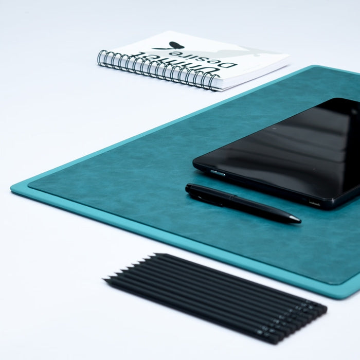 Unmet Desire 22x16 Inches Rigid Desk Blotter | Moderno | Sea Blue