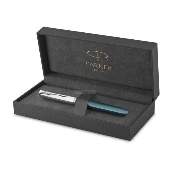 Parker 51 Teal Blue Resin CT Fountain Pen Fine Nib