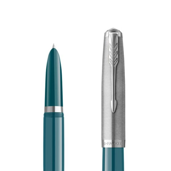 Parker 51 Teal Blue Resin CT Fountain Pen Fine Nib