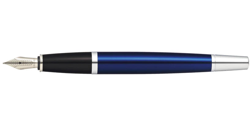 Cross AT0456-12MS Bailey™ Blue Lacquer Stainless Steel Medium Nib Fountain Pen