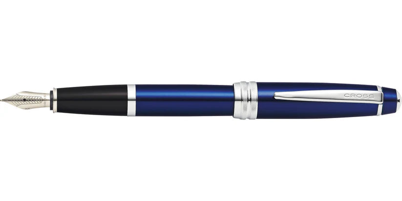 Cross AT0456-12MS Bailey™ Blue Lacquer Stainless Steel Medium Nib Fountain Pen