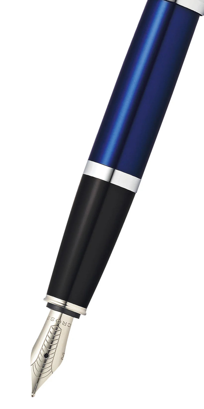 Cross AT0456-12MS Bailey™ Blue Lacquer Stainless Steel Medium Nib Fountain Pen