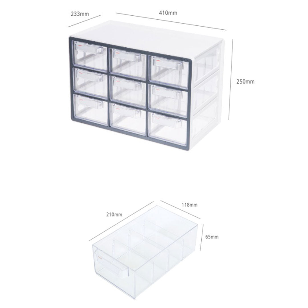 Sysmax | Multi Utility  Storage Box | 9 Drawers | Organizer | Mint | Up System | For Office & Home