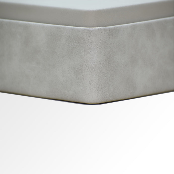 Unmet Desire Tissue Box Holder for Home and Office in Premium Faux Leather | Size: 9.5 x 4.5 x 2.5(H) Inches | Moderno |Grey