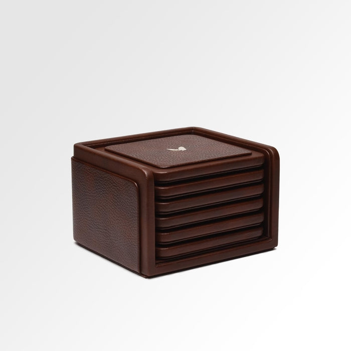 Unmet Desire Square Coasters Set - Set of Six - Classic - Brown
